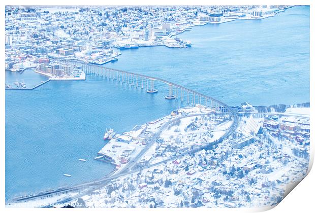 Arctic Cathedral: Tromso Bridge's Grandeur Print by Holly Burgess