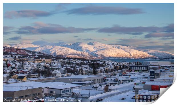 Arctic Twilight Over Tromsø City Print by Holly Burgess