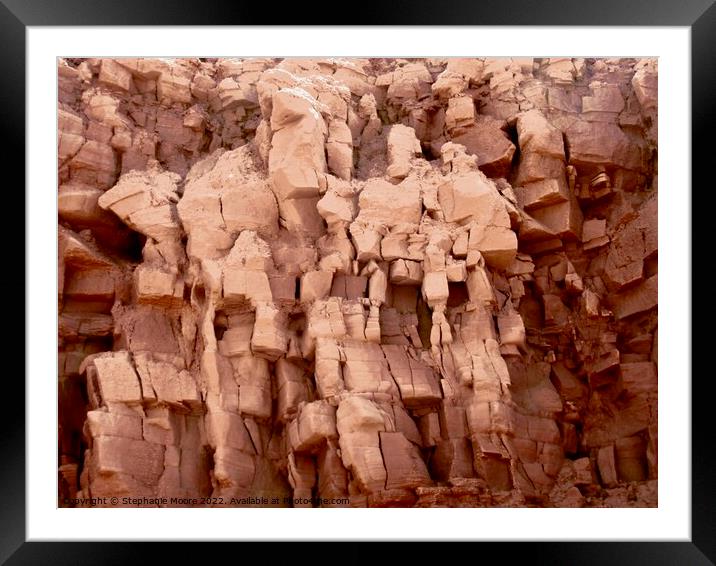 Eroded Cliff Framed Mounted Print by Stephanie Moore