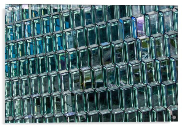 Glass Building Harpa Reykjavik Acrylic by Pearl Bucknall