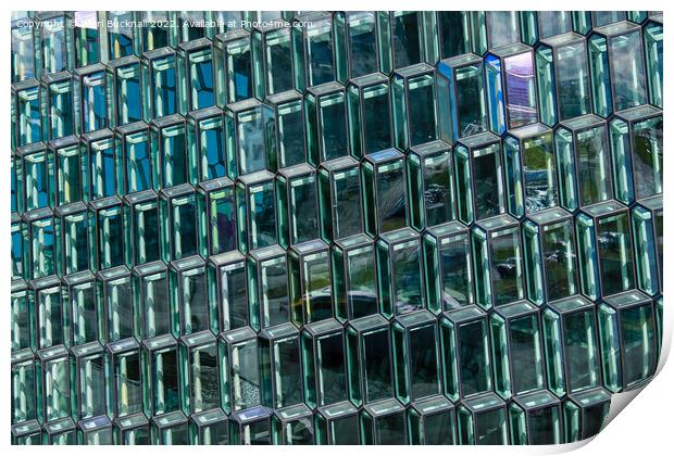 Glass Building Harpa Reykjavik Print by Pearl Bucknall
