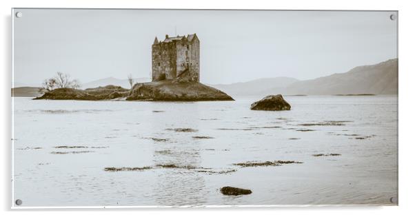 Castle Stalker in Mono Acrylic by John Frid