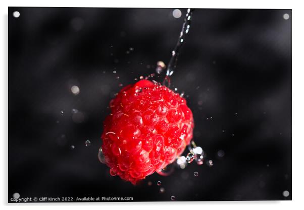 Raspberry drenched Acrylic by Cliff Kinch