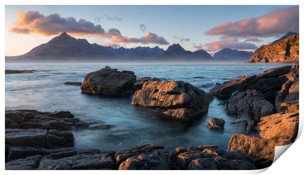 Sunset on the Black Cuillin Print by Anthony McGeever