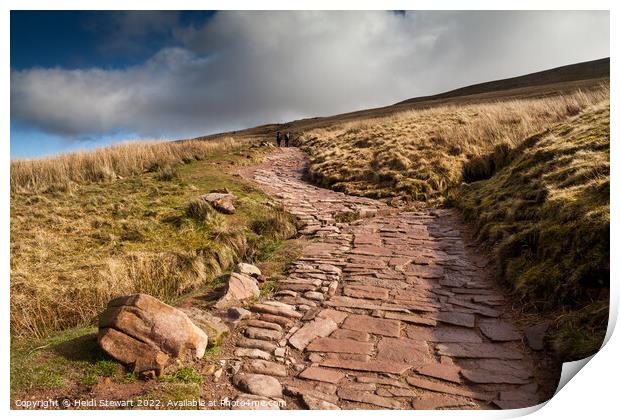 Cobbled Path Up To Pen y Fan Print by Heidi Stewart