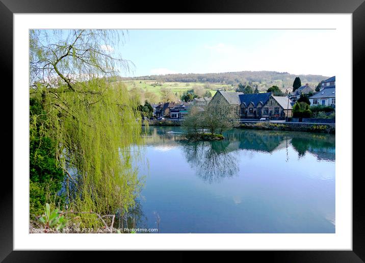 The old Millpond at Cromford. Framed Mounted Print by john hill