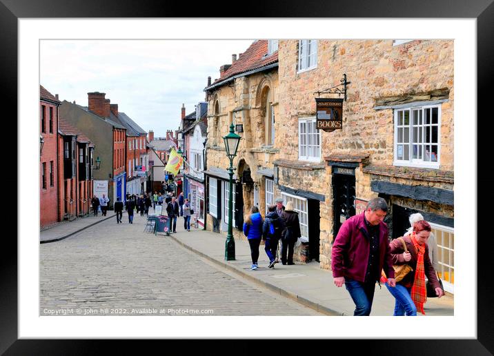 Steep Hill, Lincoln, Lincolnshire, UK. Framed Mounted Print by john hill