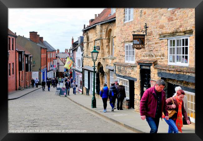 Steep Hill, Lincoln, Lincolnshire, UK. Framed Print by john hill