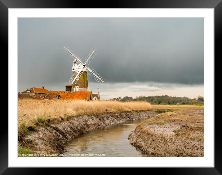Majestic Cley Windmill on a Winter Morning Framed Mounted Print by Terry Newman