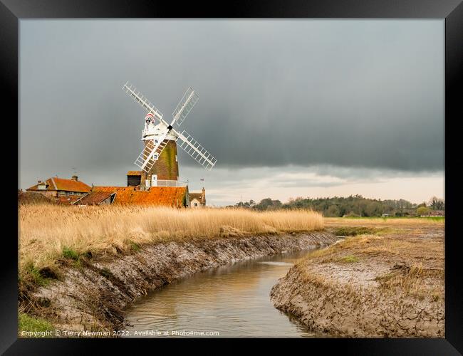 Majestic Cley Windmill on a Winter Morning Framed Print by Terry Newman
