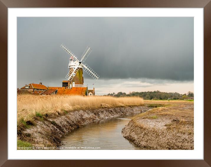 Majestic Cley Windmill on a Winter Morning Framed Mounted Print by Terry Newman