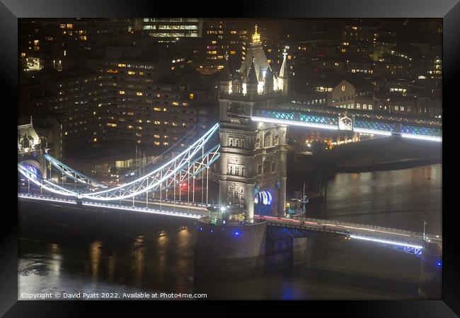 Tower Bridge At Night  Framed Print by David Pyatt