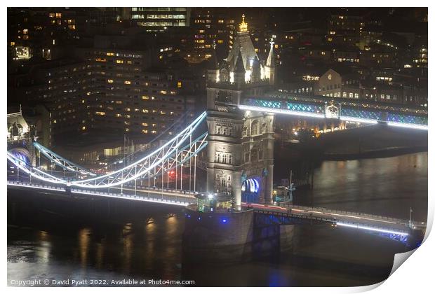 Tower Bridge At Night  Print by David Pyatt