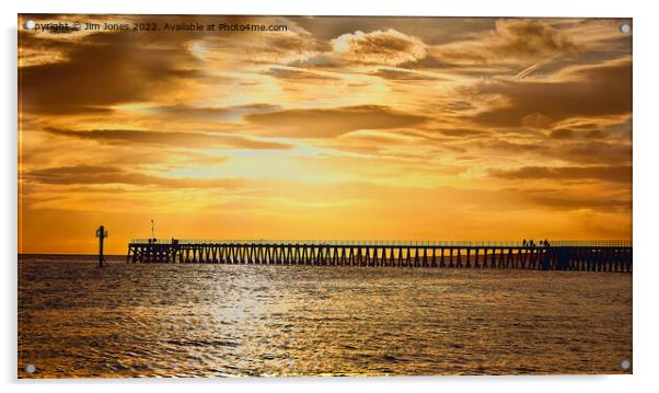 Sunrise over the Wooden Pier Acrylic by Jim Jones