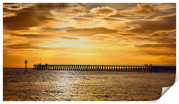 Sunrise over the Wooden Pier Print by Jim Jones