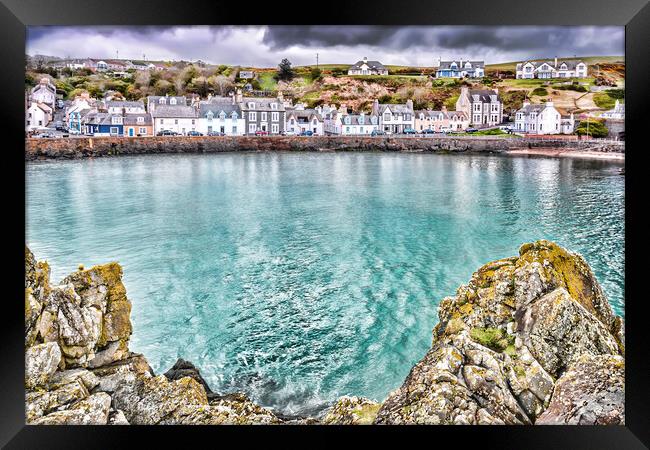 Portpatrick Town View Framed Print by Valerie Paterson