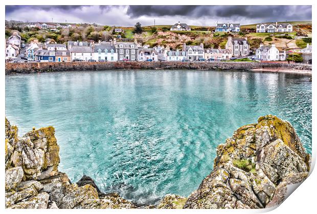 Portpatrick Town View Print by Valerie Paterson