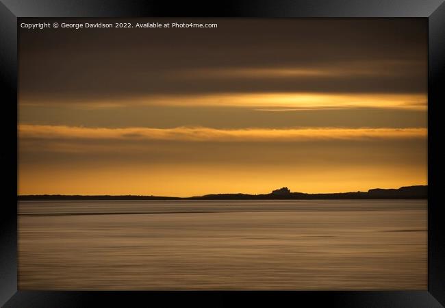 Holy Island Sunrise Framed Print by George Davidson