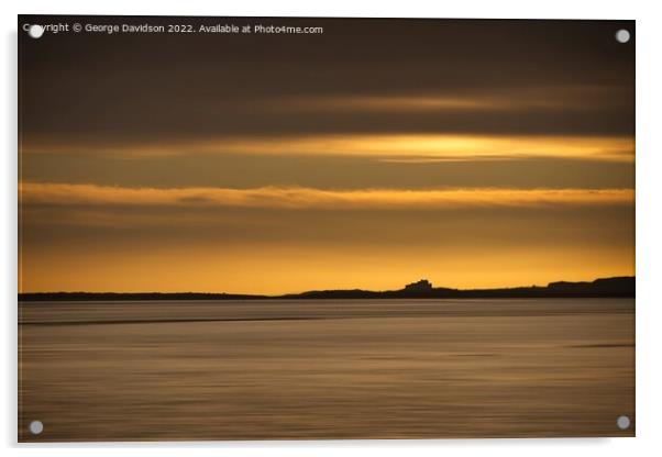 Holy Island Sunrise Acrylic by George Davidson