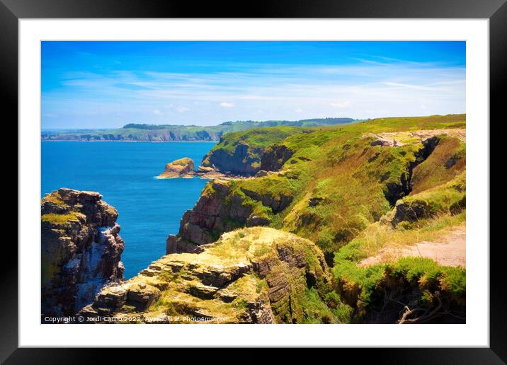 Majestic Cliffs of Cape Frehel - C1506-1584-ABS Framed Mounted Print by Jordi Carrio
