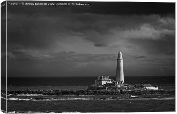 Drama at the Lighthouse Canvas Print by George Davidson