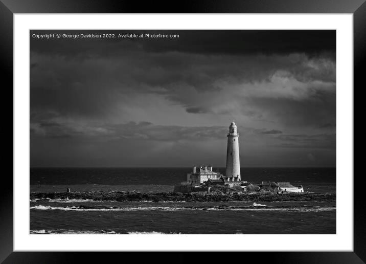 Drama at the Lighthouse Framed Mounted Print by George Davidson