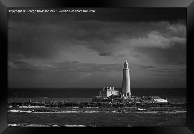 Drama at the Lighthouse Framed Print by George Davidson