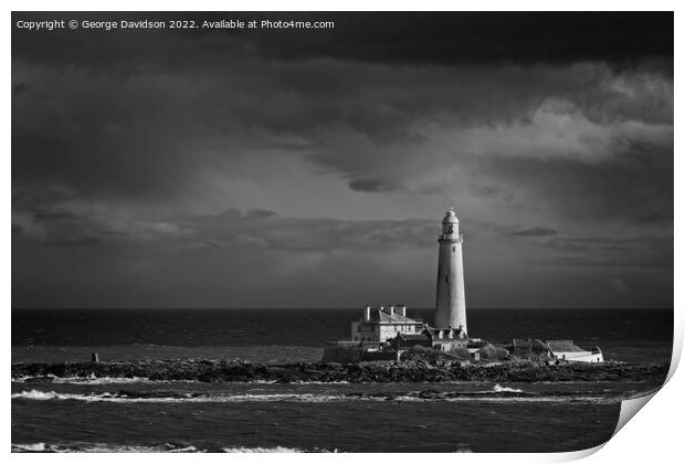 Drama at the Lighthouse Print by George Davidson