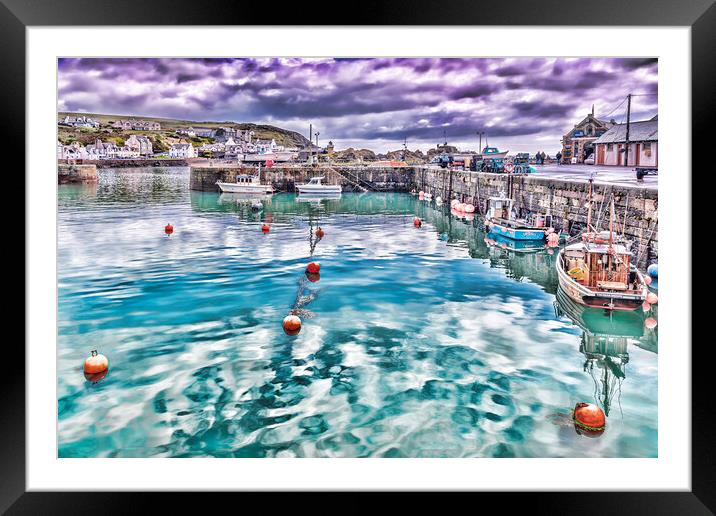 Portpatrick Harbour Reflection Framed Mounted Print by Valerie Paterson