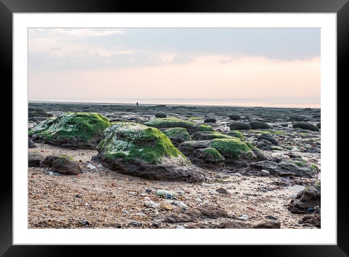 Rocky beach, Hunstanton Framed Mounted Print by Chris Yaxley