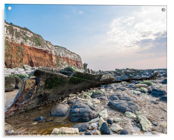 Shipwreck on Hunstanton beach Acrylic by Chris Yaxley
