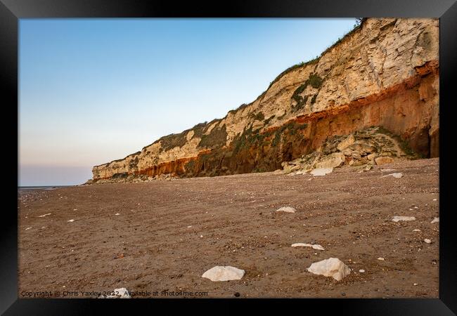 North Norfolk Red & White cliffs Framed Print by Chris Yaxley
