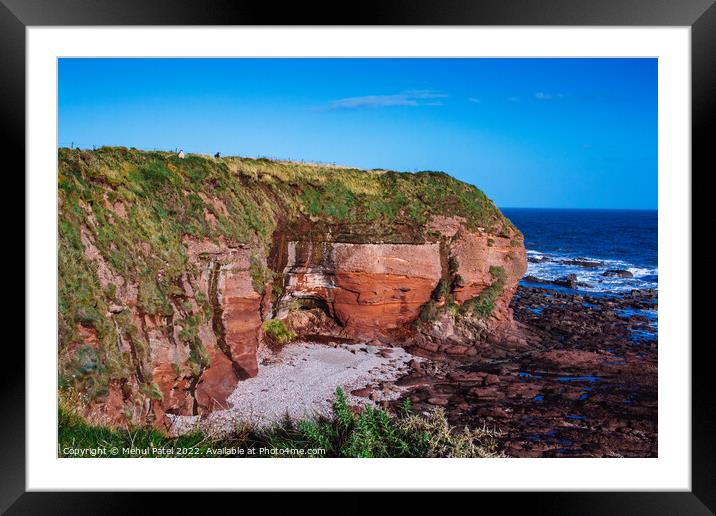 Seaton Cliffs near Arbroath on the east coast of Scotland, UK Framed Mounted Print by Mehul Patel