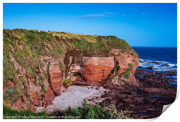 Seaton Cliffs near Arbroath on the east coast of Scotland, UK Print by Mehul Patel