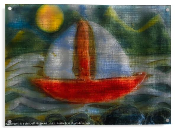 Yacht By Moonlight Acrylic by Tylie Duff Photo Art
