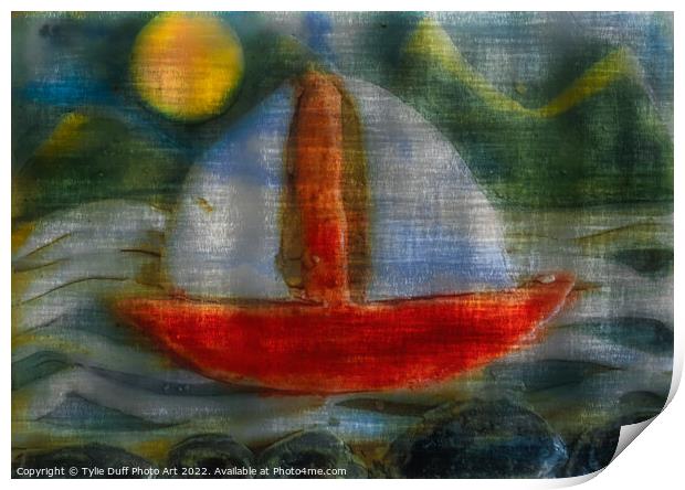 Yacht By Moonlight Print by Tylie Duff Photo Art