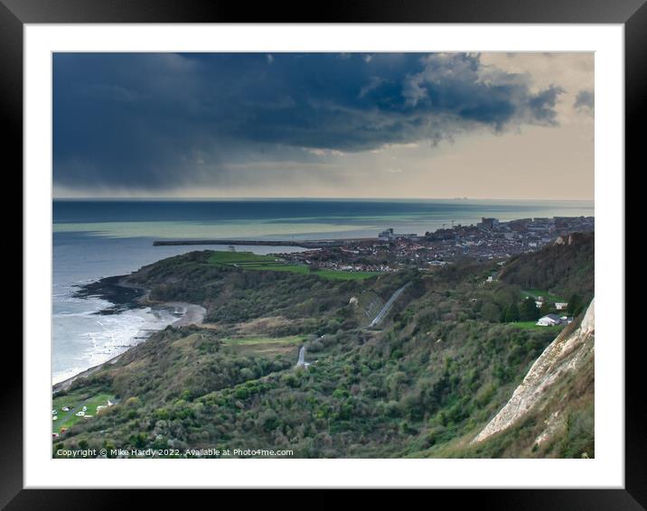 Storm brewing over Folkestone Framed Mounted Print by Mike Hardy