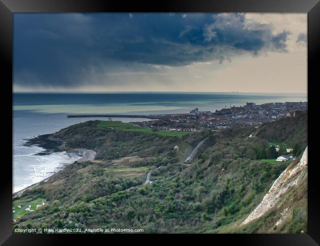 Storm brewing over Folkestone Framed Print by Mike Hardy