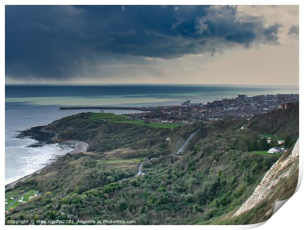 Storm brewing over Folkestone Print by Mike Hardy