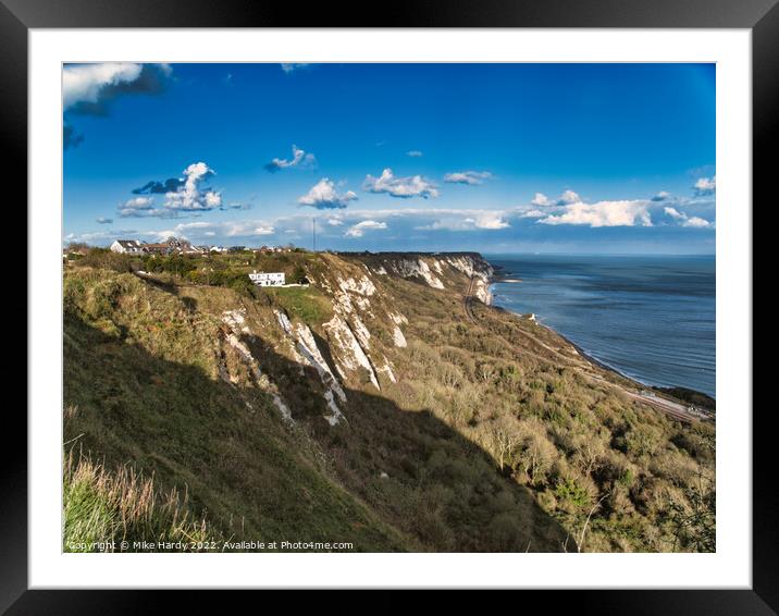 Blus skies over the White Cliffs of Dover Framed Mounted Print by Mike Hardy