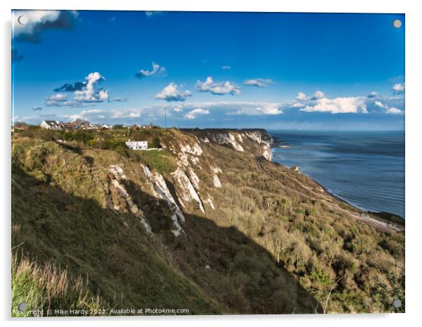Blus skies over the White Cliffs of Dover Acrylic by Mike Hardy