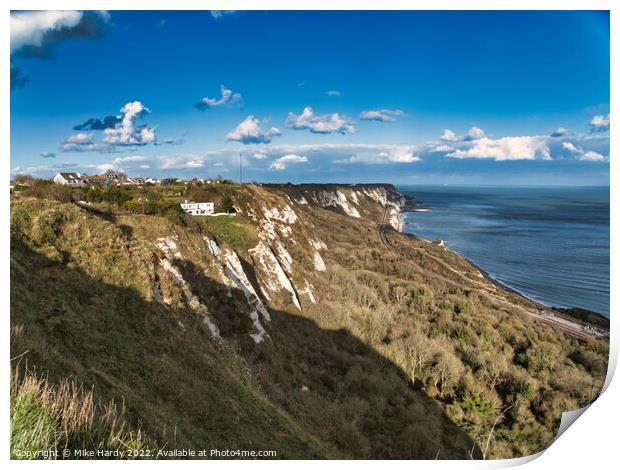 Blus skies over the White Cliffs of Dover Print by Mike Hardy