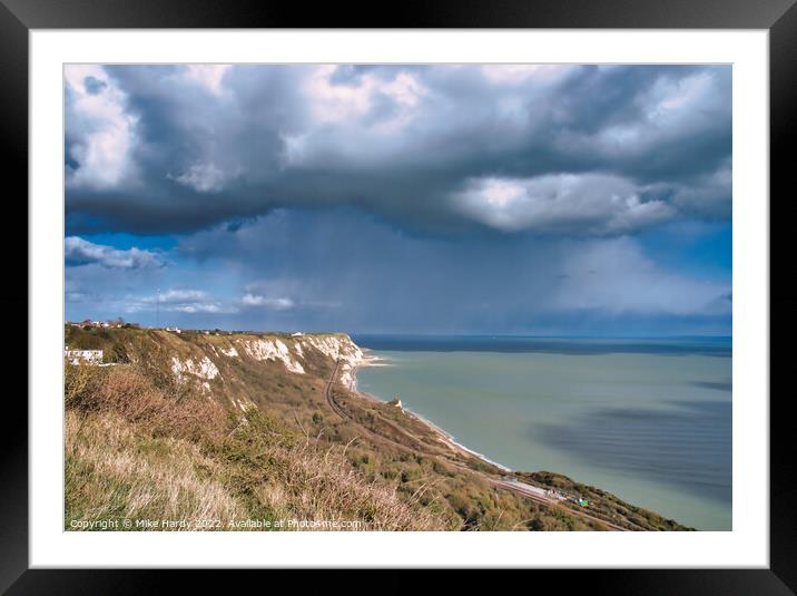 Storm clouds over the White cliffs of Dover Framed Mounted Print by Mike Hardy
