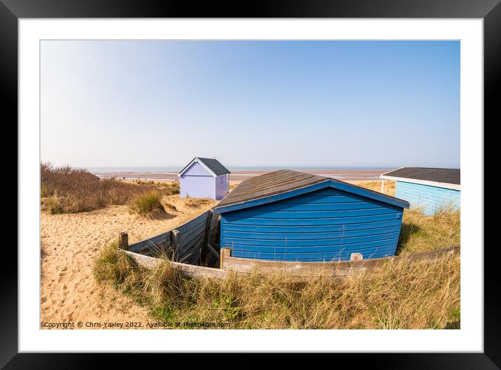 Hunstanton beach huts, North Norfolk Framed Mounted Print by Chris Yaxley