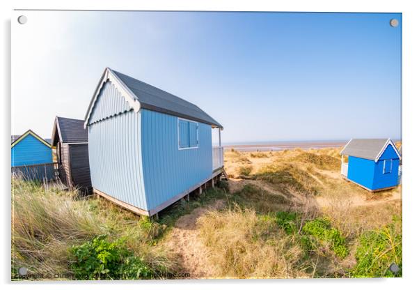 Coastal beach huts on the North Norfolk coast Acrylic by Chris Yaxley