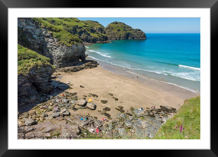 Benoath Cove, Tintagel, Cornwall Framed Mounted Print by Keith Douglas
