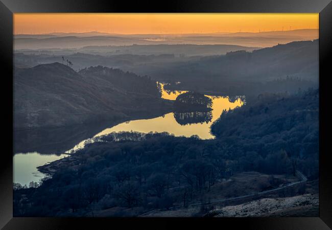 Loch Trool Sunset Framed Print by Derek Beattie