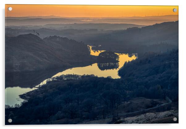 Loch Trool Sunset Acrylic by Derek Beattie