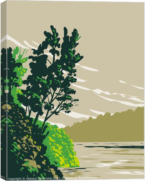 Lake Poinsett State Park on Western Bank of Lake Poinsett Crowley's Ridge Poinsett County Arkansas WPA Poster Art Canvas Print by Aloysius Patrimonio