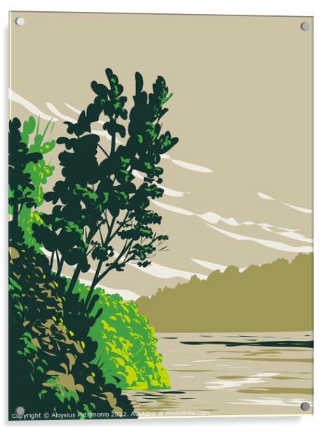 Lake Poinsett State Park on Western Bank of Lake Poinsett Crowley's Ridge Poinsett County Arkansas WPA Poster Art Acrylic by Aloysius Patrimonio